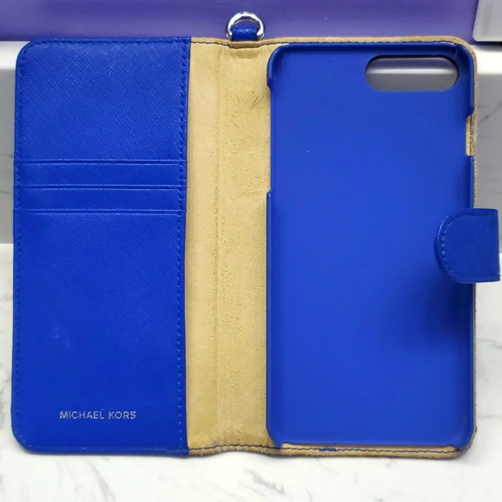 Michael Kors 💙 IPhone 7+ magnetic wallet & case 💙 Authentic * - Picture 3 of 9
